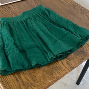 Green mini skirt